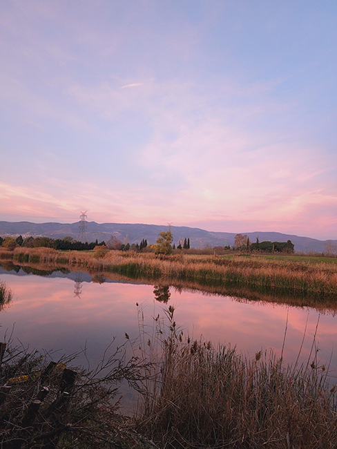 Sunset over the lake